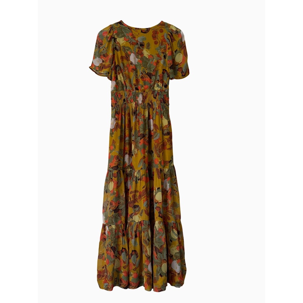 Anthropologie Womens Somerset Botanical Fruit Print Tiered Maxi Dress Size XS - Picture 5 of 11